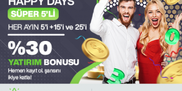 Betist Happy Days 30% Yatırım Bonusu betist-30-yatirim-bonusu